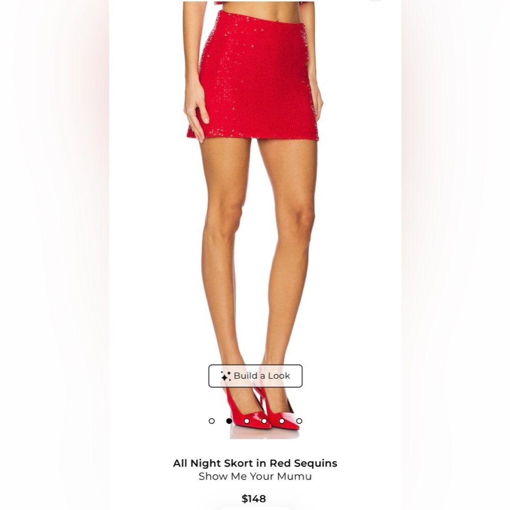 Show Me Your Mumu Revolve Red Sequin Skort Size Small